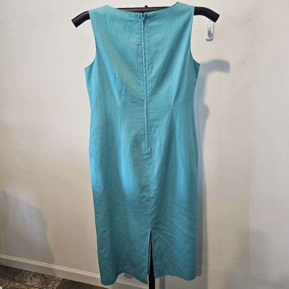 Miss Dorby Vintage 90s Linen Rayon Blend Sleeveless Lined Maxi Dress, Size 12P - Picture 7 of 8